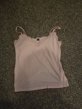 Light Pink Lace-Trim Camisole Top - Unbranded